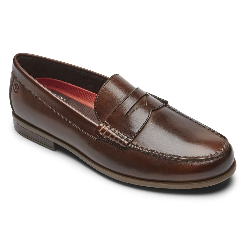 Rockport Loafers For Mens Brown - Curtys Penny - JR1280396